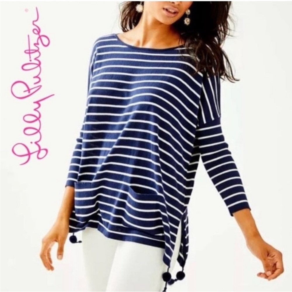 Lilly Pulitzer Elba Sweater in Twilight Blue Coastal